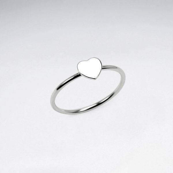 Bague Argent Simple Coeur