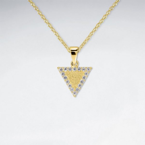 Pendentif Triangle Retourne En Argent Sterling Or