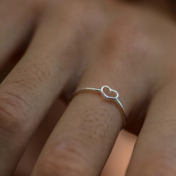 Bague Petit Coeur Ajouré argent