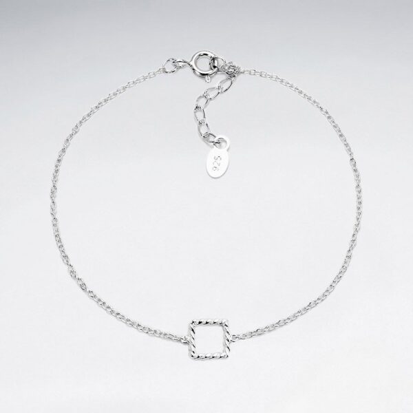 Bracelet Fin Carré Ouvert Géométrique