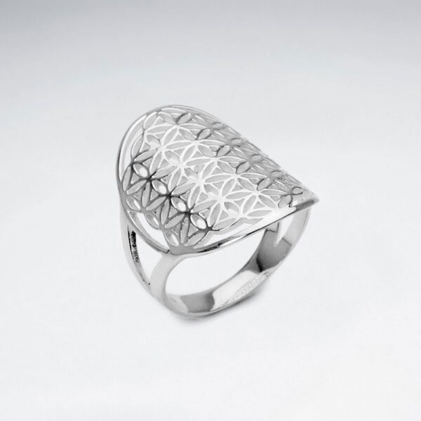 Bague Argent Fleur Filigrane