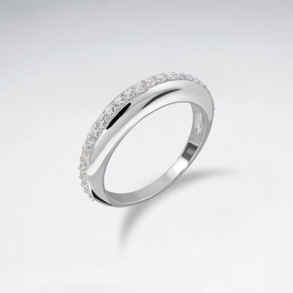 Bague Enveloppée Zircone Argent