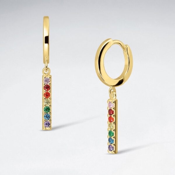 Boucle d'Oreille LGBT Pendante Arc en Ciel