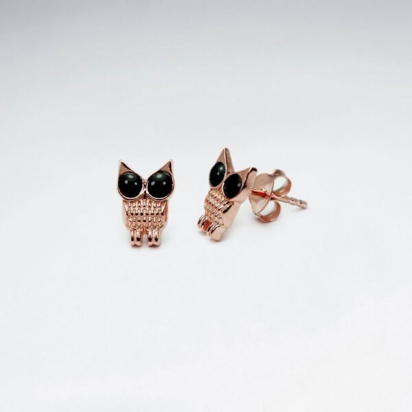 Boucles d'Oreilles Hibou Apprêt Bijoux 925 Rose