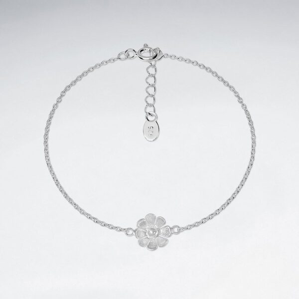 Bracelet Fin Fleur Argent