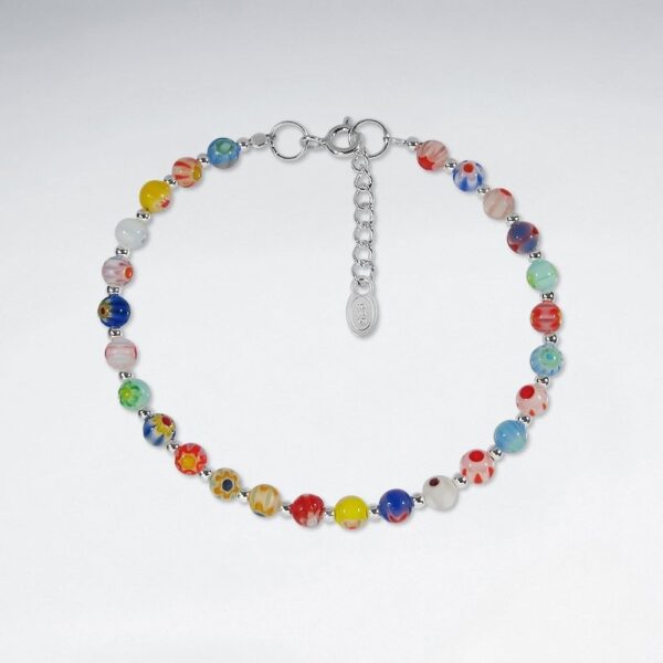 Bracelet Perle Multicouleurs Argent