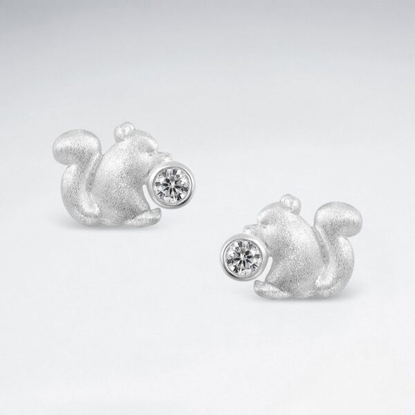 Boucles d'oreilles écureuil Bijoux Argent 925 Zircone