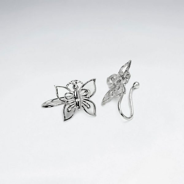 Bague d'Oreille en Argent Papillon Filigrane