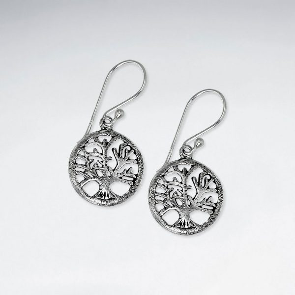 Boucles d'oreilles Arbres Filigrane Argent Oxydé