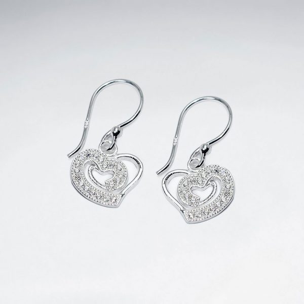 Boucles d'Oreilles Coeur Zircon