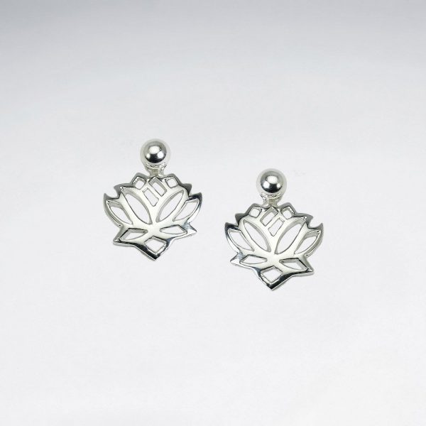Boucles d'Oreilles Argent Lotus Ajourées