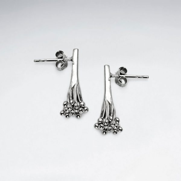 Boucles d'Oreilles Bouquet de Fleur Argent
