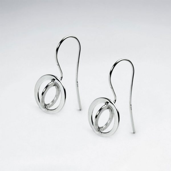 Boucles d'Oreilles Double Cercle 3D Mat