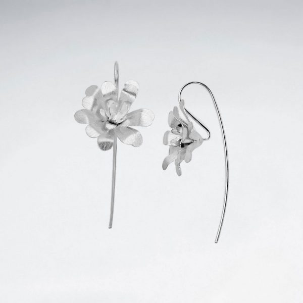 Boucles d'Oreilles Fleur Argent