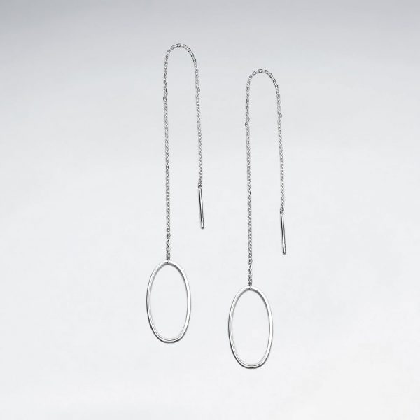 Boucles d'Oreilles Pendante Fil Ovale