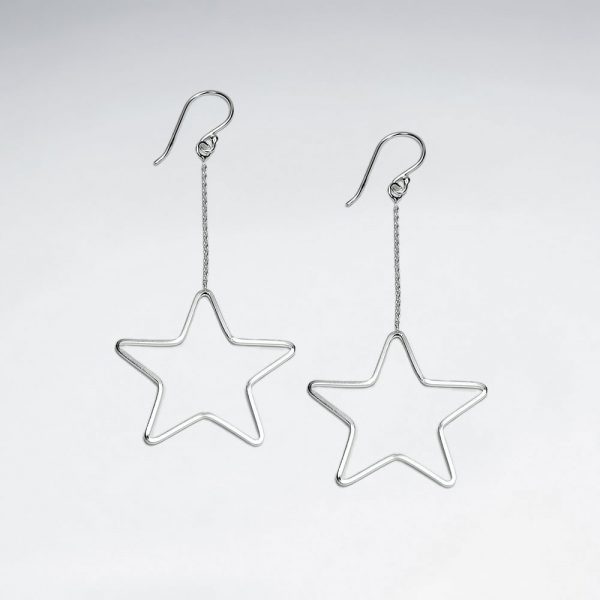 Boucles d'Oreilles Pendantes Etoile sur Fil