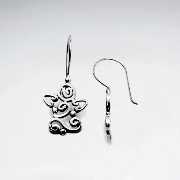 Boucles d'Oreilles Pendante Argent Oxydé Etoile Artisan
