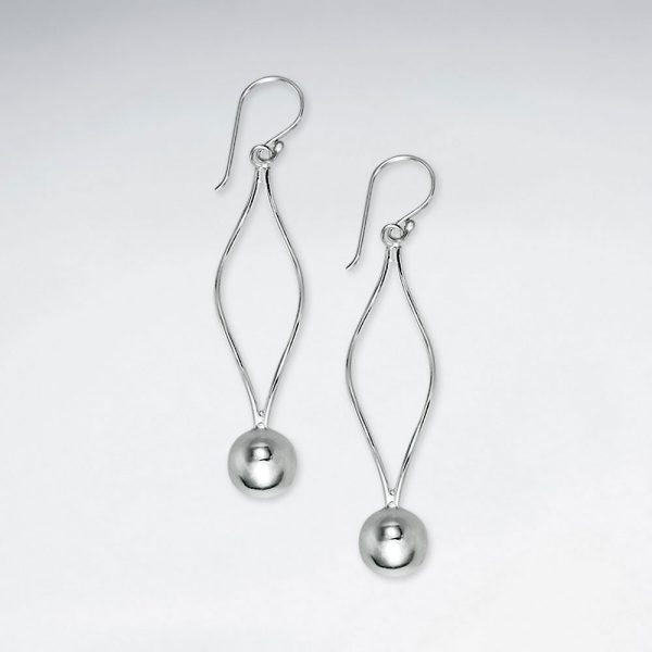 Boucles d'Oreilles Pendante Perle Poli Suspendu