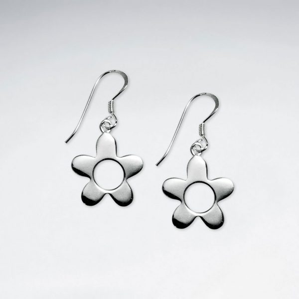 Boucles d'Oreilles Argent Massif Fleur Ouverte