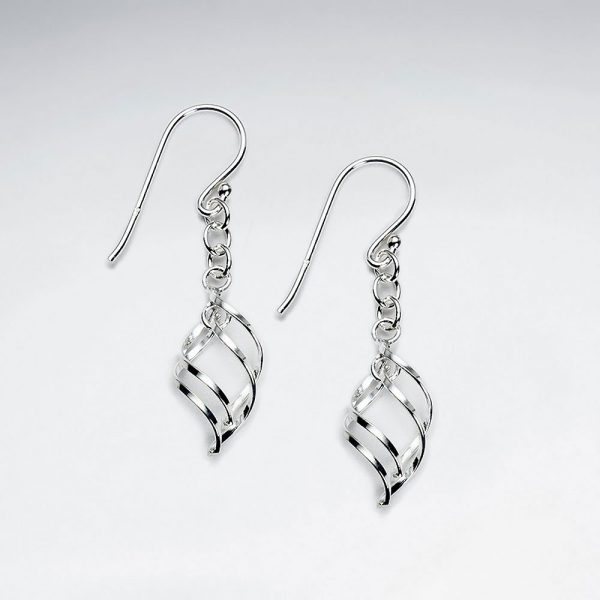 Boucles d'Oreilles Argent Suspendu Forme Organique