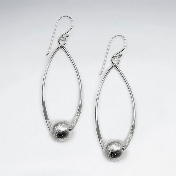 Boucles d'Oreilles Cadre Ovale Ouvert avec Perle