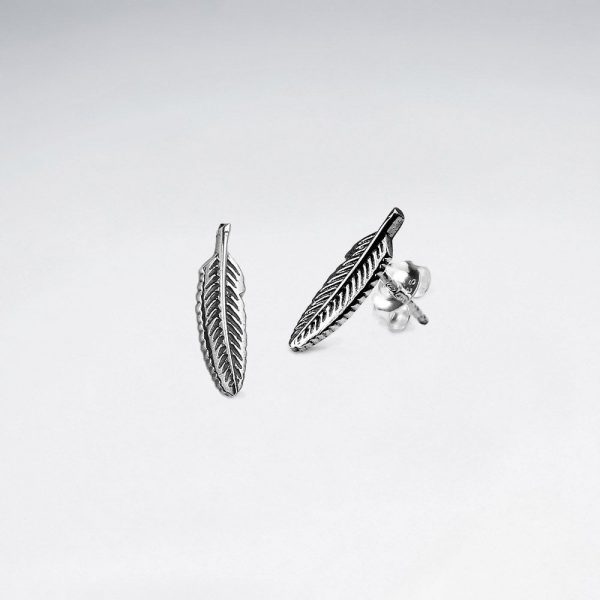 boucles d'oreilles plume argent 925