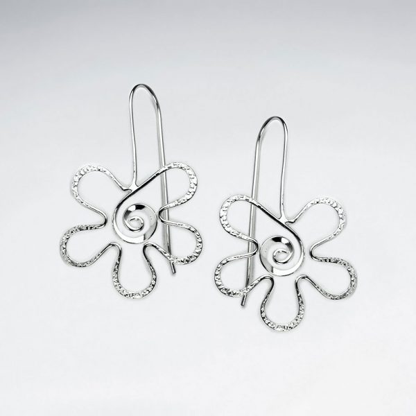 Boucles d'oreilles Fleur Tourbillon Argent