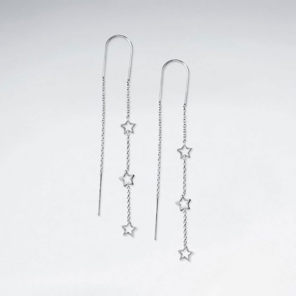 Chaine d'Oreilles Argent Enfile Etoiles