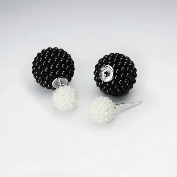 Puce d'Oreille Boucle Perle Synthétique Perle Couleur Noir
